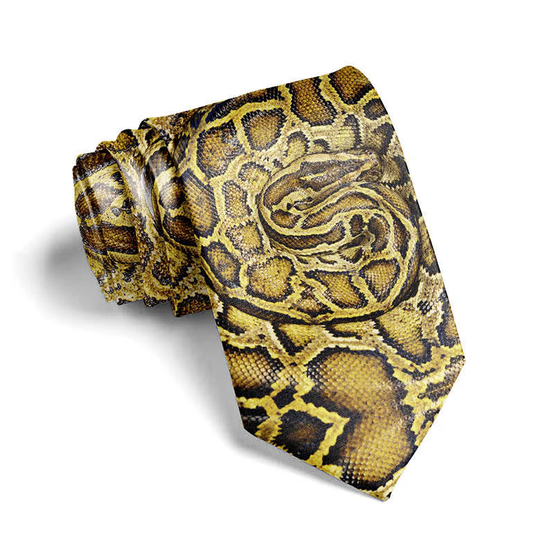 Men's Fun Stylish Animal Skin Printed Necktie - Image 13