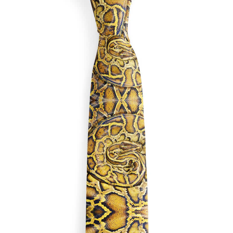 Men's Fun Stylish Animal Skin Printed Necktie - Image 14