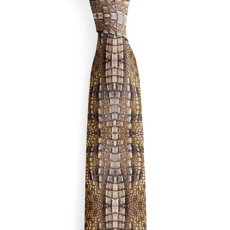 Men's Fun Stylish Animal Skin Printed Necktie - Image 4