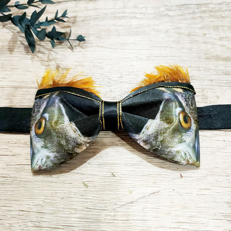 Men's Funny Owl Feather Bow Tie - Image 3