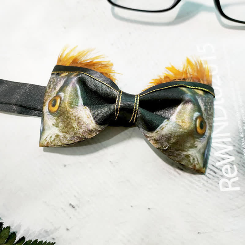 Men's Funny Owl Feather Bow Tie - Image 5