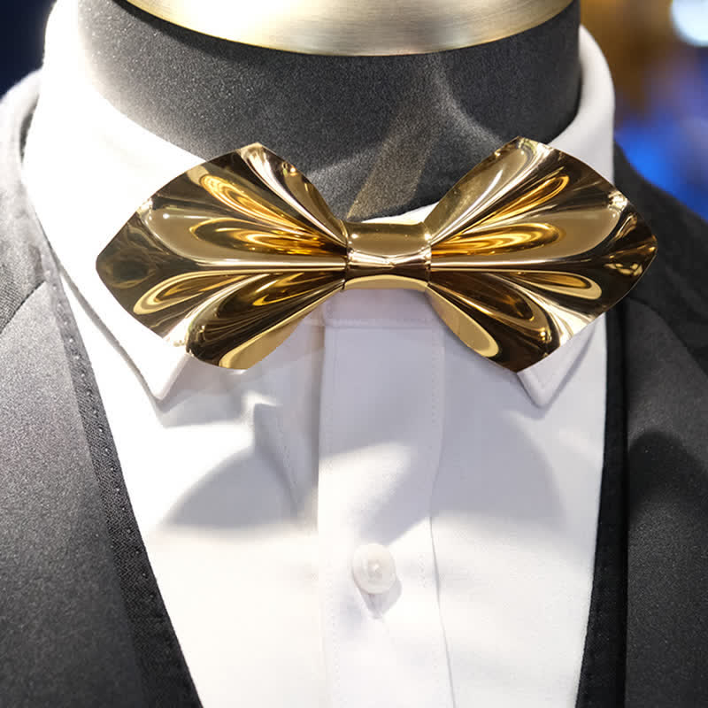 Men's Future Bright Gold & Silver Bow Tie - Image 6