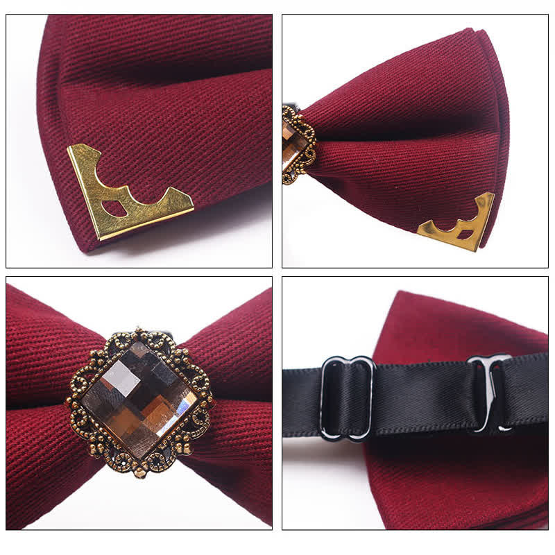 Men's Gem Golden Edge Cotton Bow Tie - Image 3
