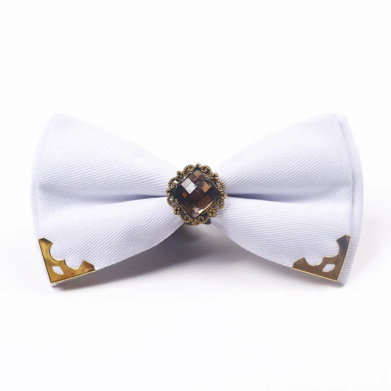 Men's Gem Golden Edge Cotton Bow Tie - Image 7