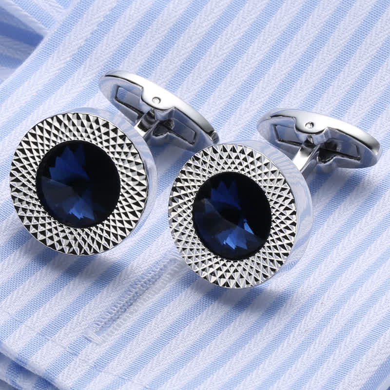 Men's Alluring Gemstone Crystal Cufflinks - Image 3