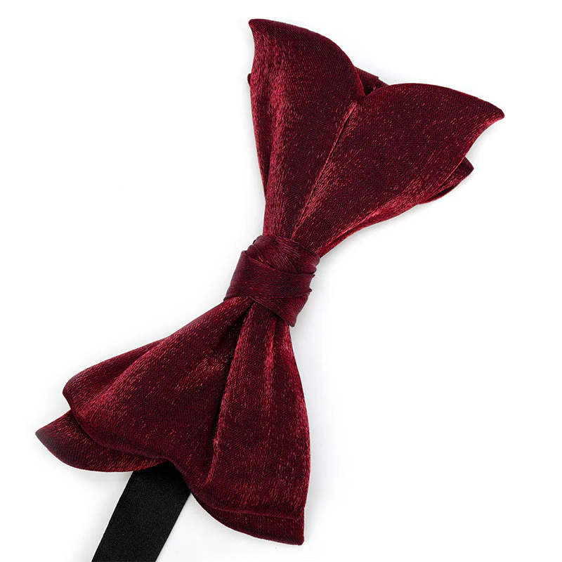 Men's Gentleman Fish Tail Shaped Solid Color Bow Tie - Image 2