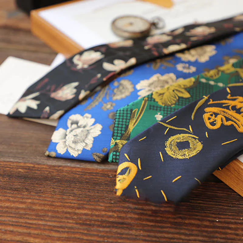 Men's Gentleman Flourish Vintage Flower Necktie - Image 2
