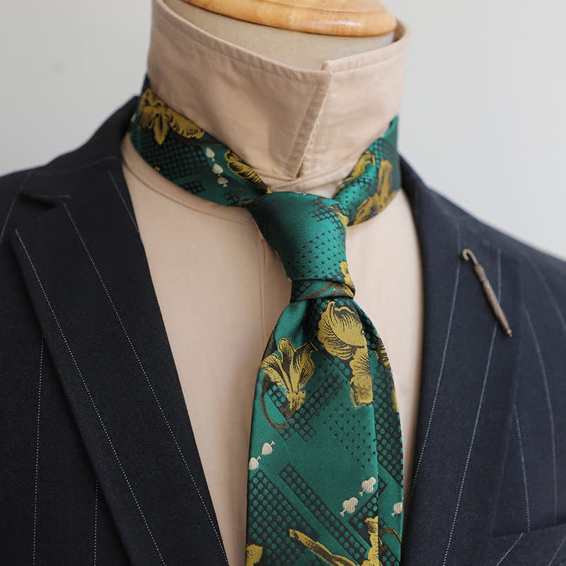 Men's Gentleman Flourish Vintage Flower Necktie - Image 5