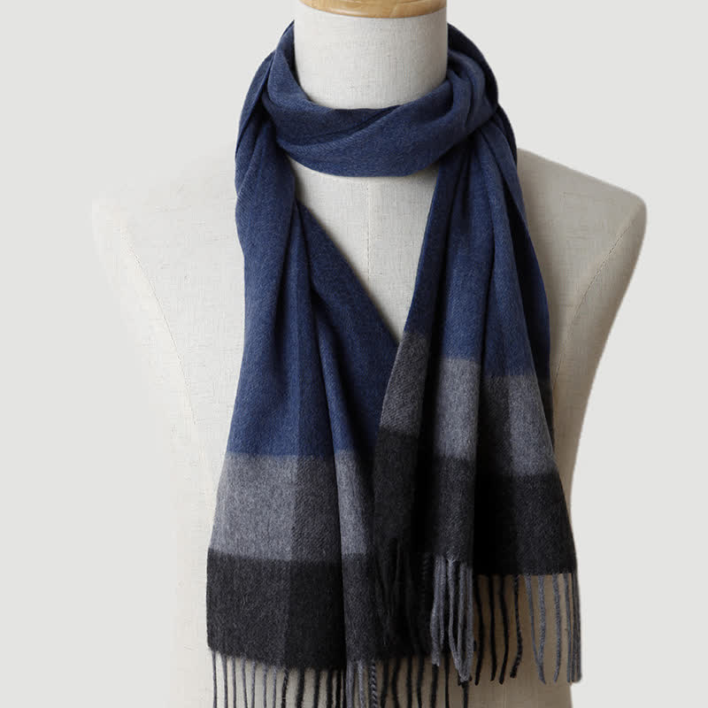 Men's Gentleman Three Colors Matching Plaid Cashmere Scarf - Image 11