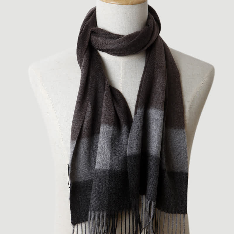 Men's Gentleman Three Colors Matching Plaid Cashmere Scarf - Image 14