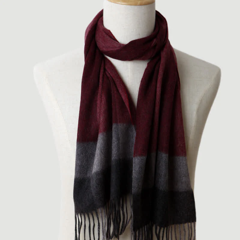 Men's Gentleman Three Colors Matching Plaid Cashmere Scarf - Image 17