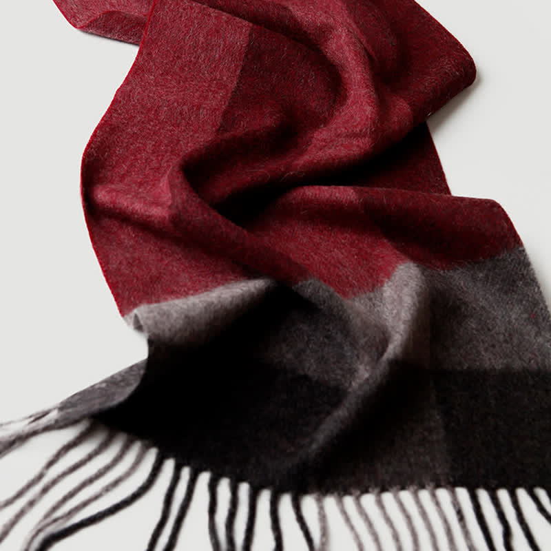 Men's Gentleman Three Colors Matching Plaid Cashmere Scarf - Image 19