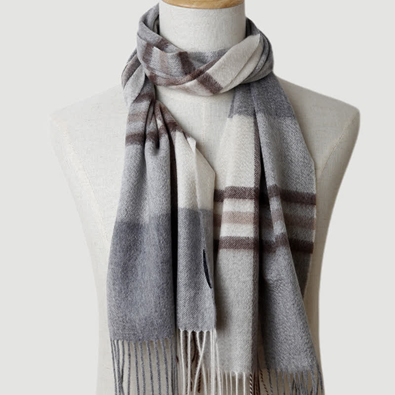 Men's Gentleman Three Colors Matching Plaid Cashmere Scarf - Image 23