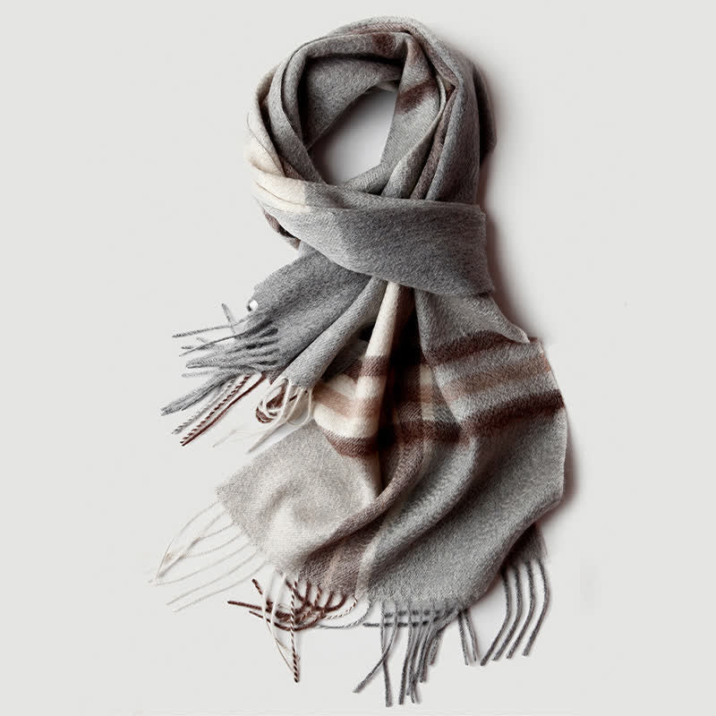 Men's Gentleman Three Colors Matching Plaid Cashmere Scarf - Image 24