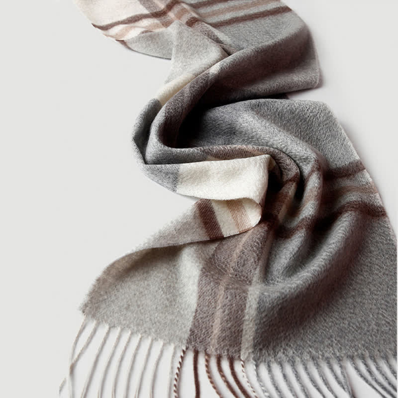 Men's Gentleman Three Colors Matching Plaid Cashmere Scarf - Image 25