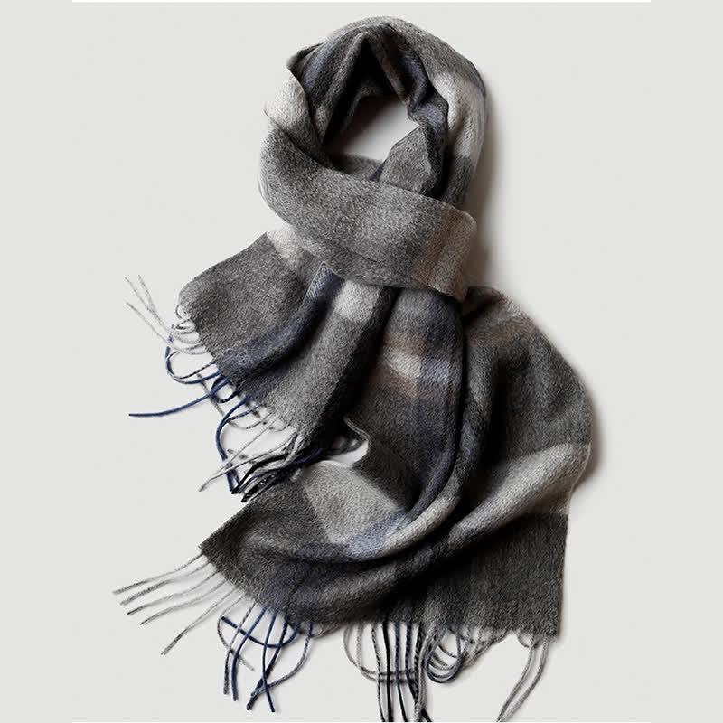 Men's Gentleman Three Colors Matching Plaid Cashmere Scarf - Image 27