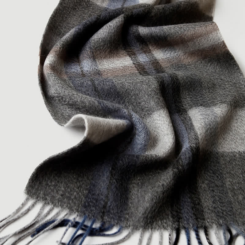 Men's Gentleman Three Colors Matching Plaid Cashmere Scarf - Image 28