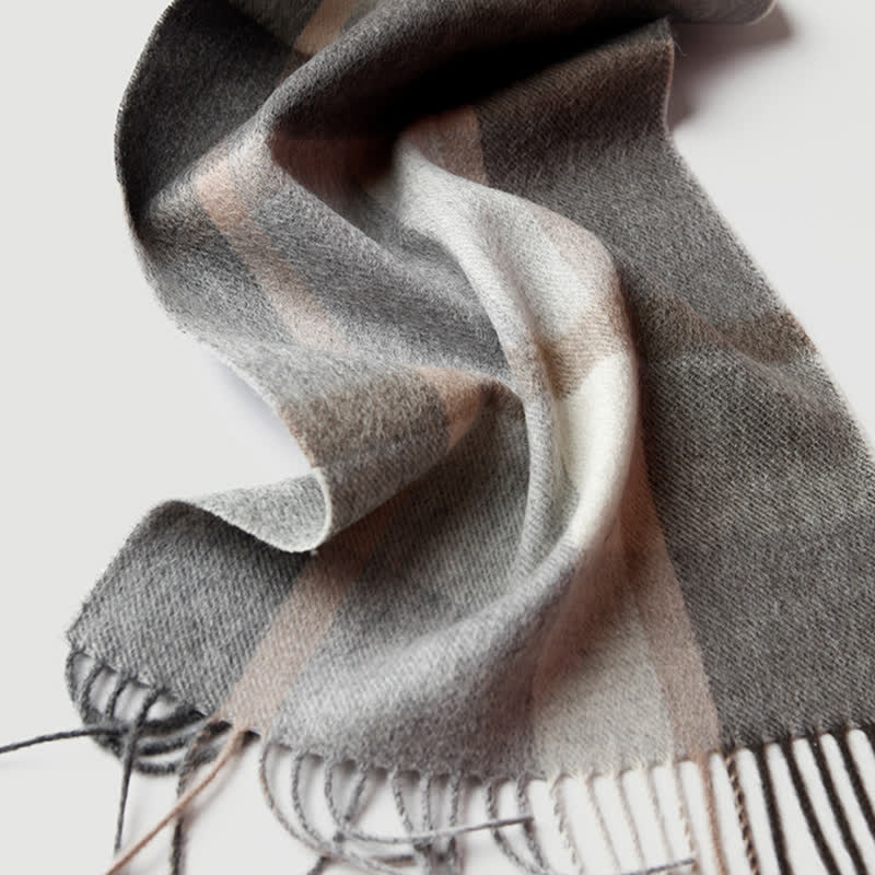 Men's Gentleman Three Colors Matching Plaid Cashmere Scarf - Image 34