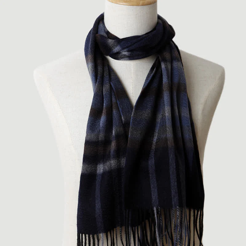 Men's Gentleman Three Colors Matching Plaid Cashmere Scarf - Image 5