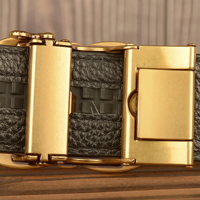 Men's Giant Ox Crocodile Pattern Leather Belt - Image 5
