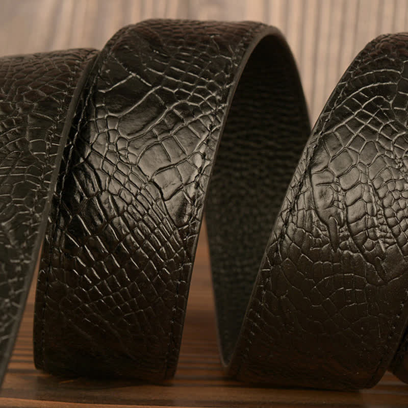 Men's Giant Ox Crocodile Pattern Leather Belt - Image 6