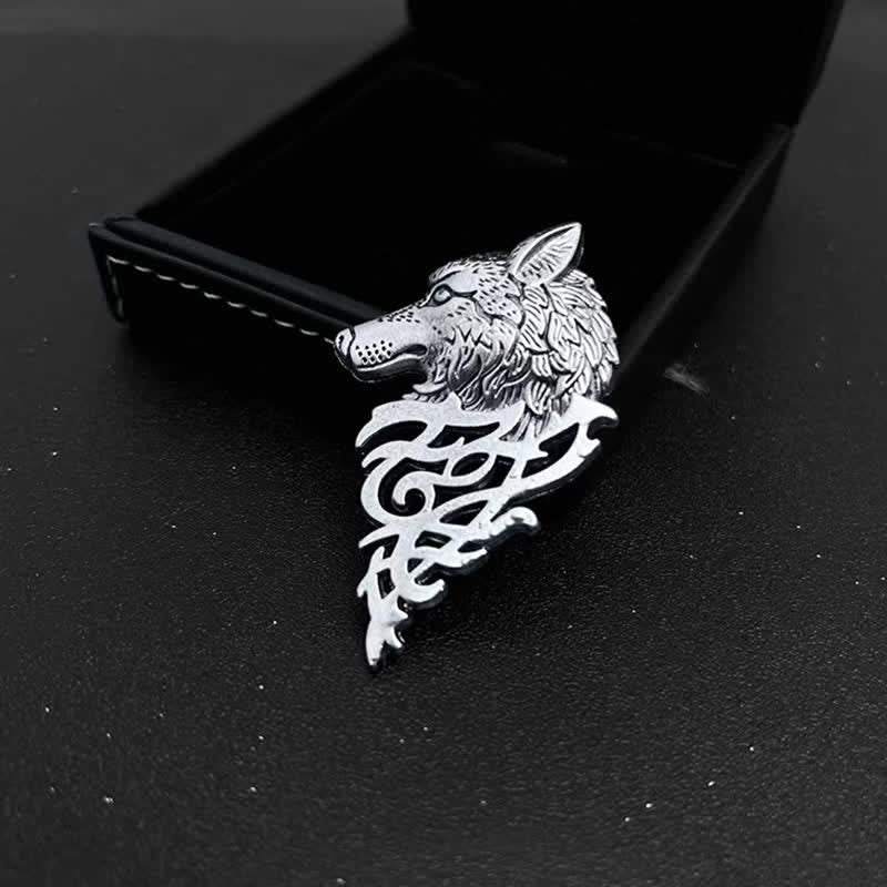 Men's Glamorous Hollow Wolf Head Brooch - Image 11