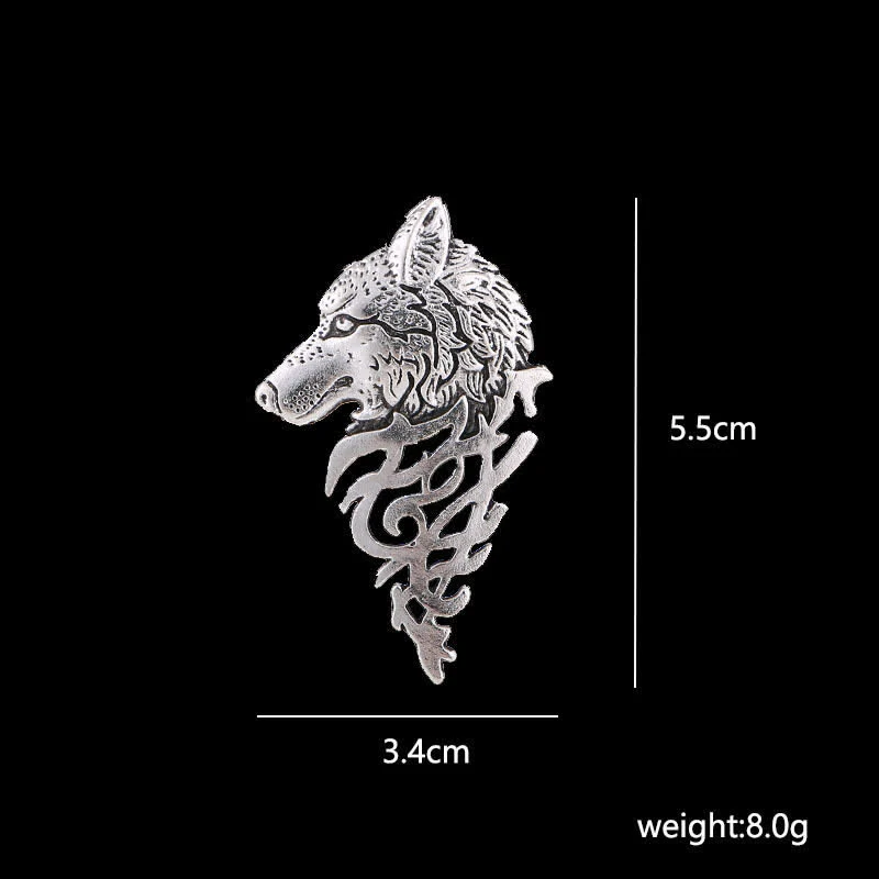 Men's Glamorous Hollow Wolf Head Brooch - Image 8