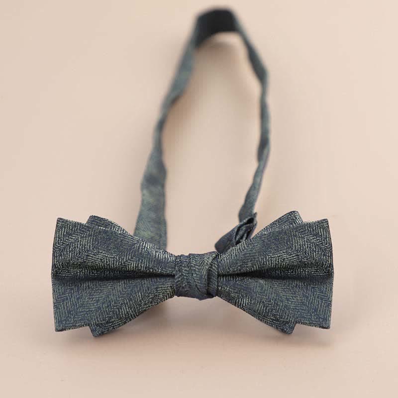 Men's Glitter Rhinestone Double Layer Pointy Bow Tie - Image 15