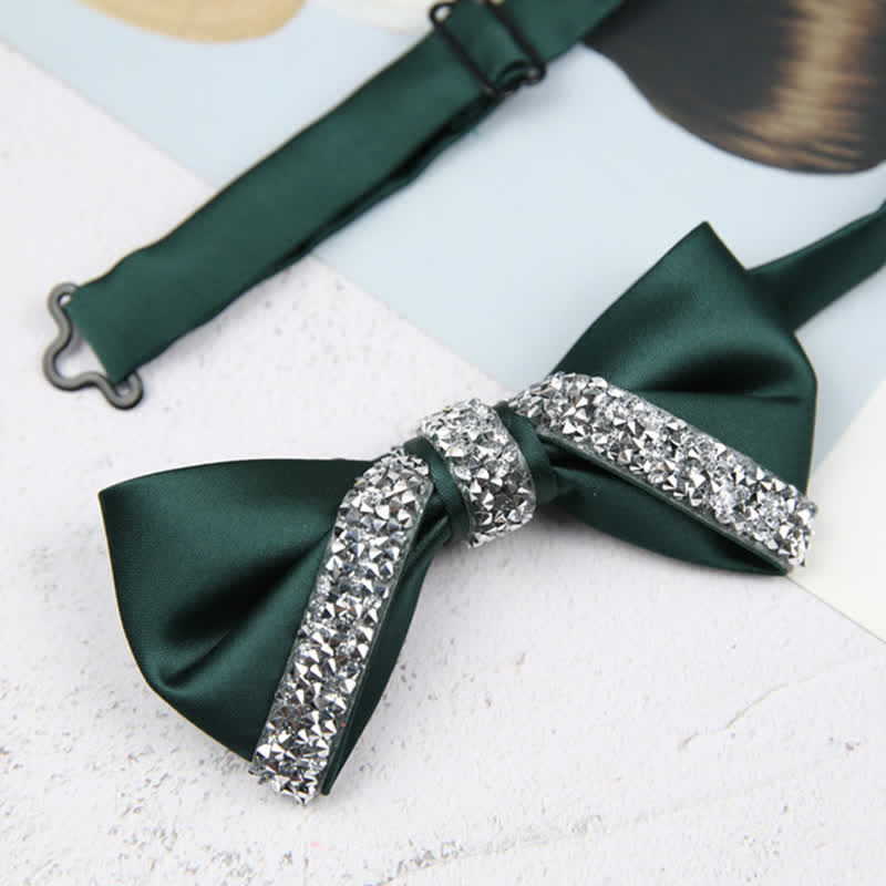 Men's Glittering Rhinestone Wedding Bow Tie - Image 15