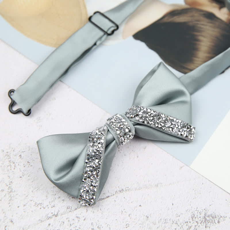 Men's Glittering Rhinestone Wedding Bow Tie - Image 7