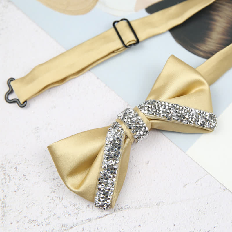Men's Glittering Rhinestone Wedding Bow Tie - Image 9
