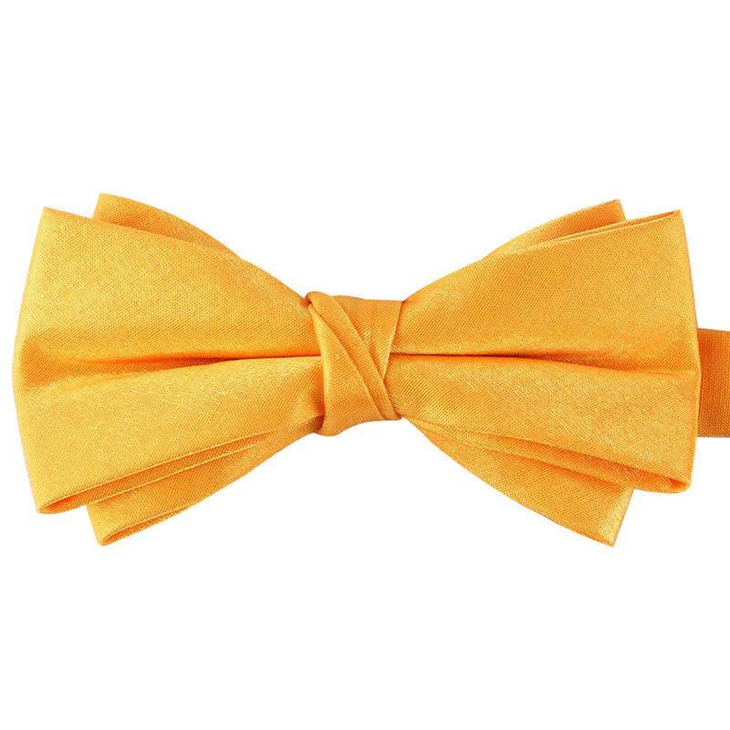Men's Gloss Double Layer Solid Color Bow Tie - Image 10