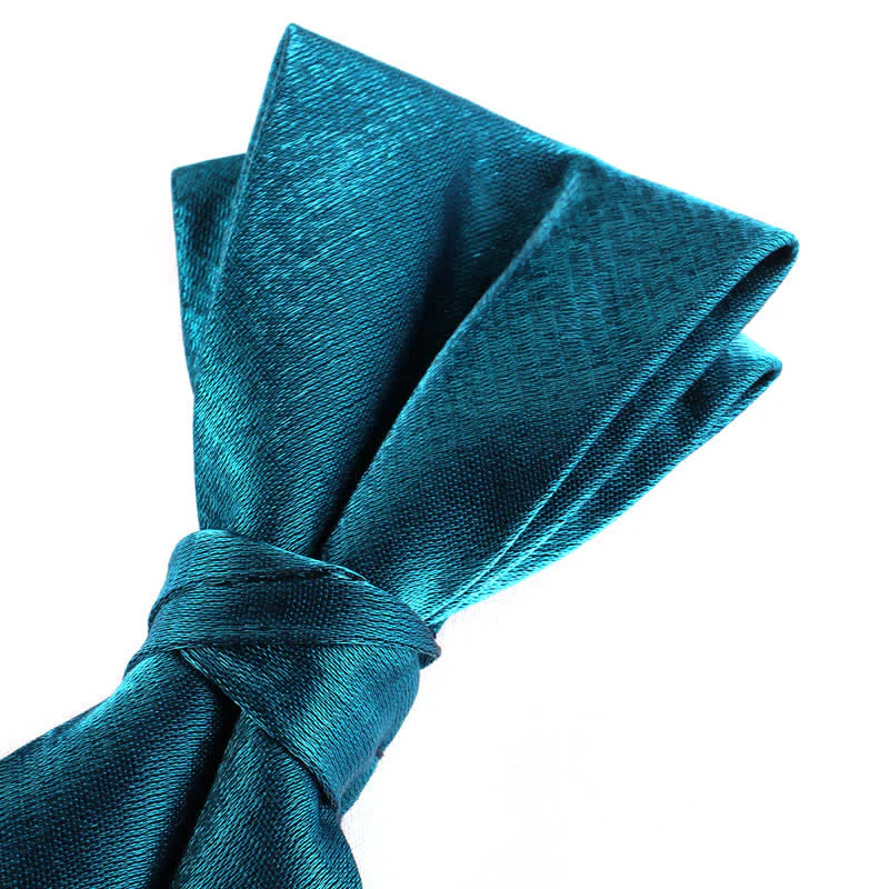 Men's Gloss Double Layer Solid Color Bow Tie - Image 7