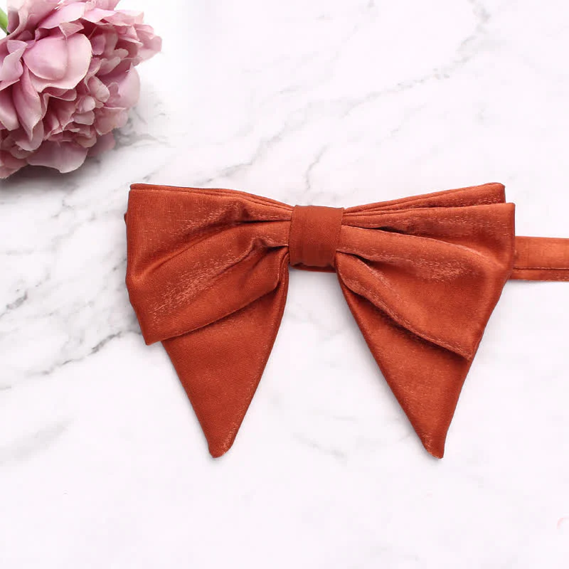 Men's Gloss Double Layered Oversized Pointed Bow Tie - Image 10