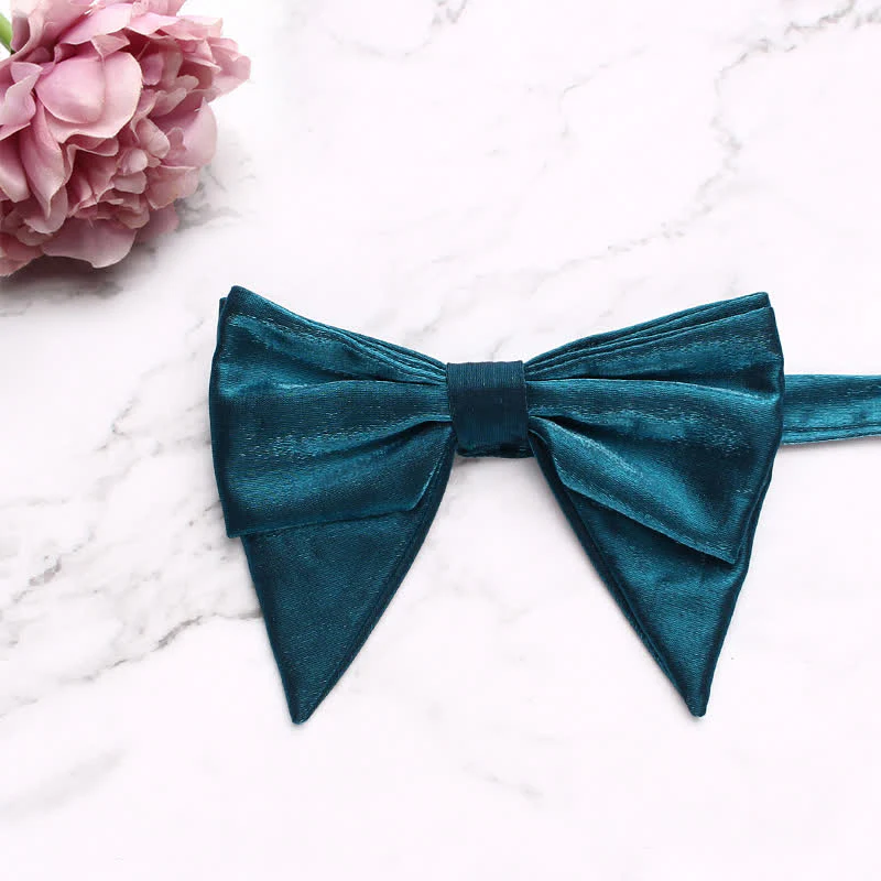 Men's Gloss Double Layered Oversized Pointed Bow Tie - Image 11