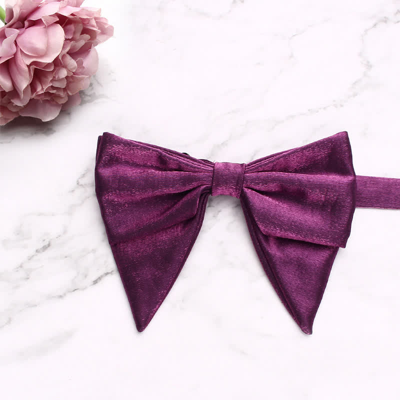 Men's Gloss Double Layered Oversized Pointed Bow Tie - Image 12