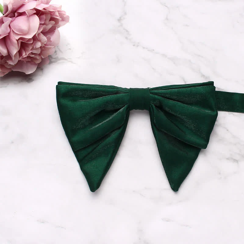 Men's Gloss Double Layered Oversized Pointed Bow Tie - Image 14