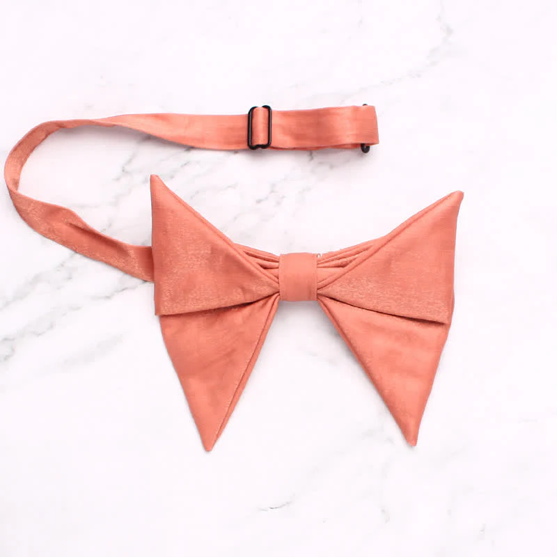 Men's Glossing Folded Design Oversized Pointed Bow Tie - Image 4