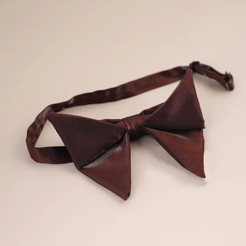 Men's Glossy Butterfly-Like Oversized Pointed Bow Tie - Image 27