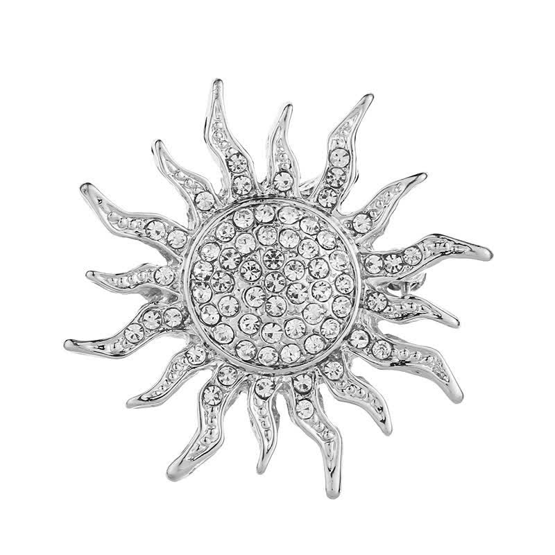 Men's Glowing Sunburst Rhinestone Brooch - Image 6