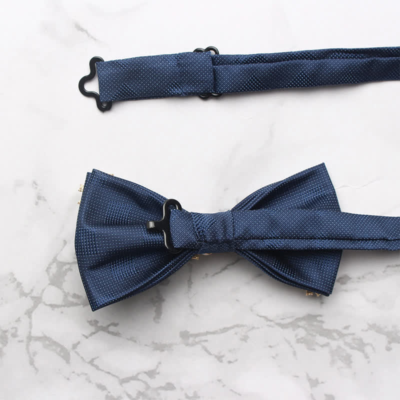 Men's Gold Leaves Pearl Floral Bow Tie - Image 11