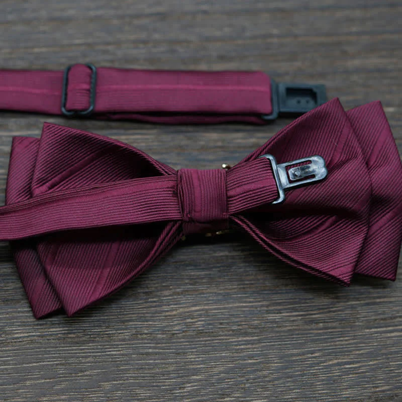 Men's Gold Metal Branch Shaped Twilled Bow Tie - Image 3