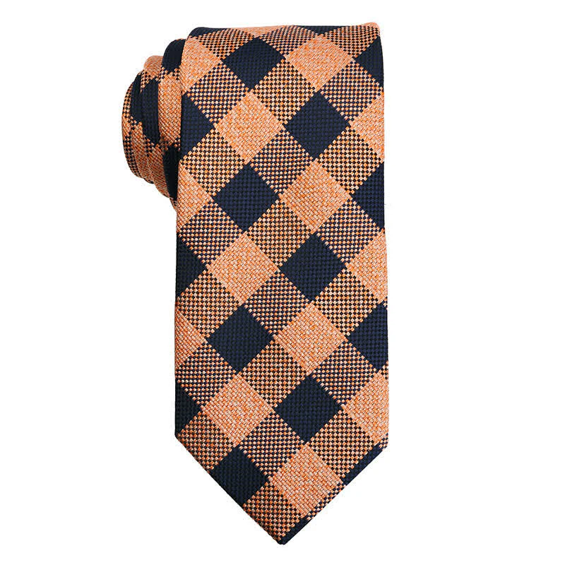 Men's Gold Orange Series Paisley Floral Necktie - Image 9