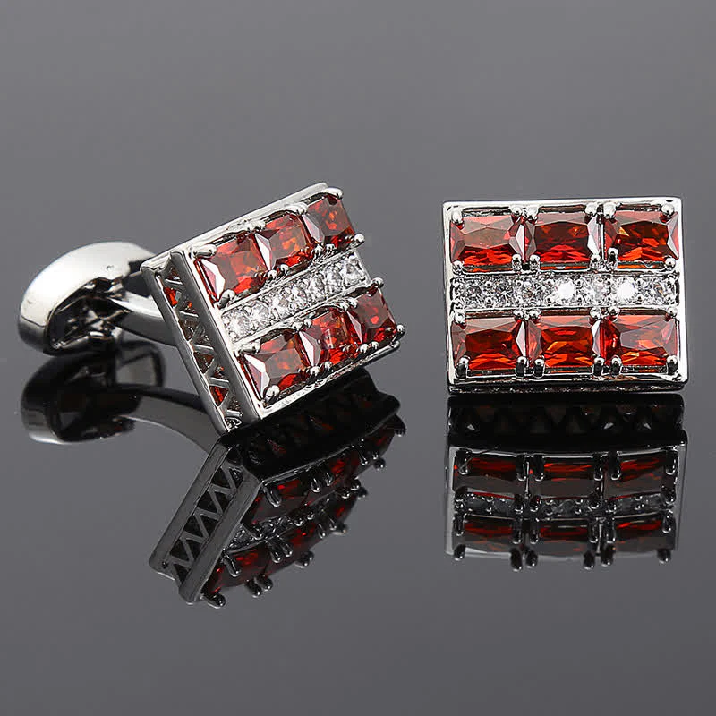 Men's Gold Plated Luxury Shiny Zircon Cufflinks - Image 4