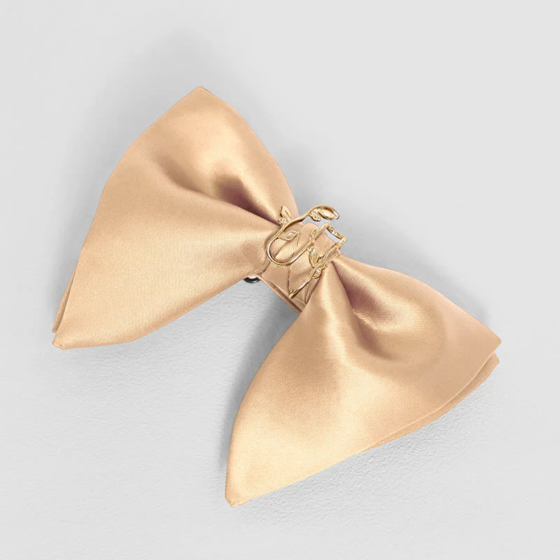 Men's Gold Vine Leaf Oversized Pointed Bow Tie Pocket Square - Image 6