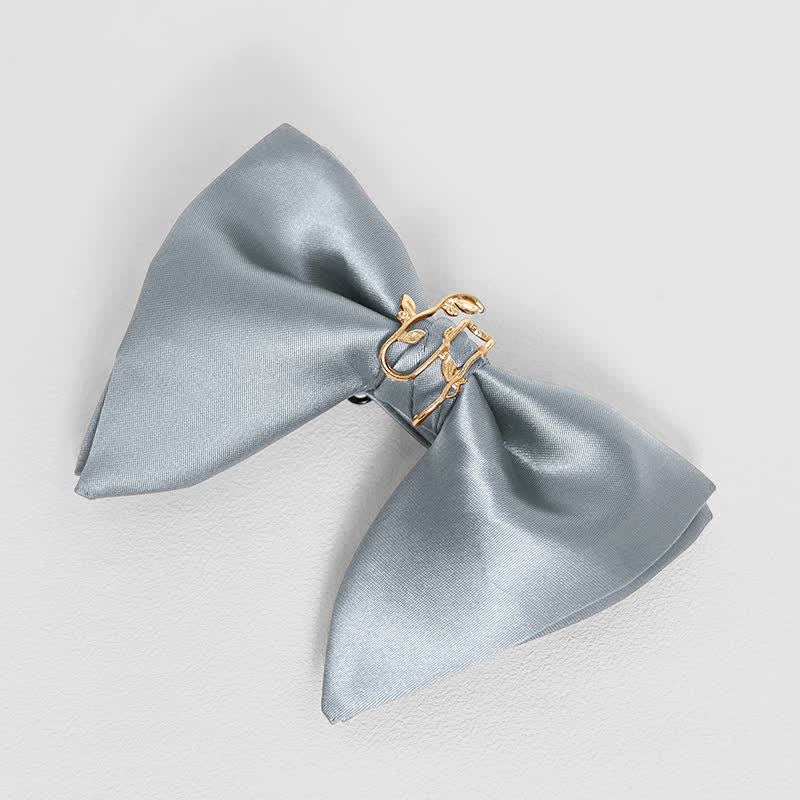 Men's Gold Vine Leaf Oversized Pointed Bow Tie Pocket Square - Image 8