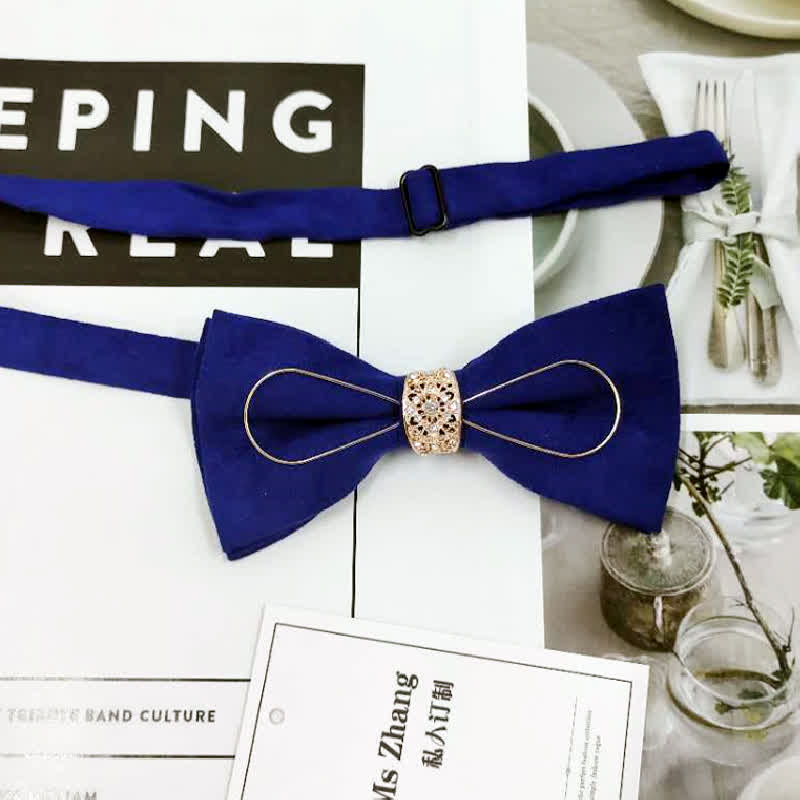 Men's Golden Decoration Formal Groom Suit Bow Tie - Image 4