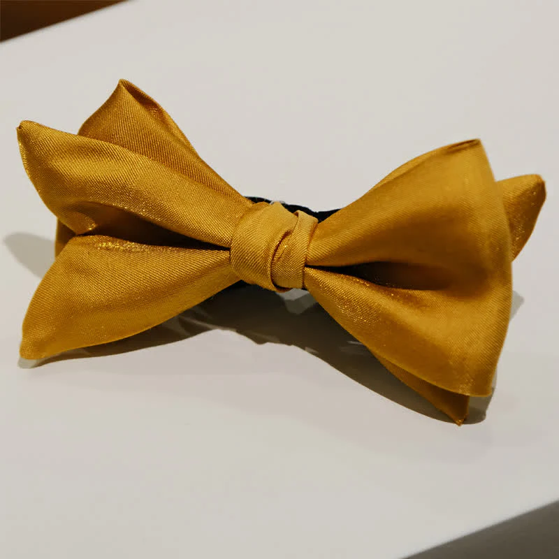 Men's Golden Life Unique Shaped Oversized Pointed Bow Tie - Image 6