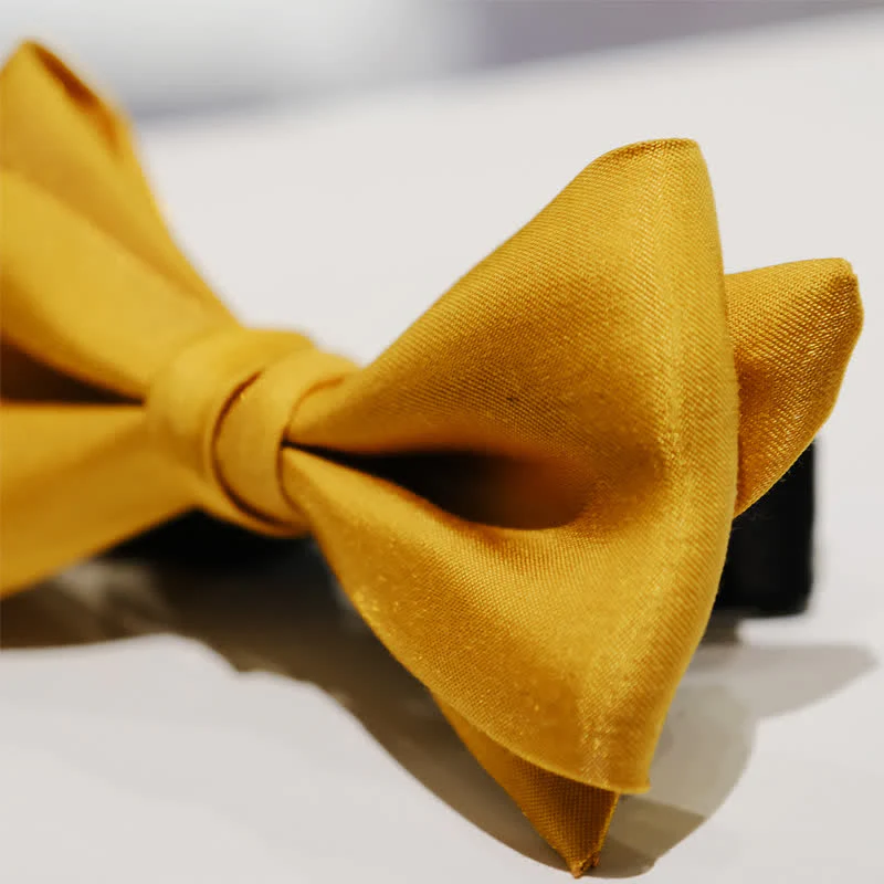 Men's Golden Life Unique Shaped Oversized Pointed Bow Tie - Image 7