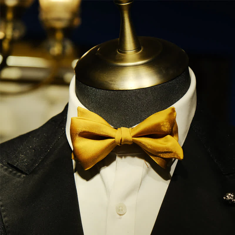 Men's Golden Life Unique Shaped Oversized Pointed Bow Tie - Image 8